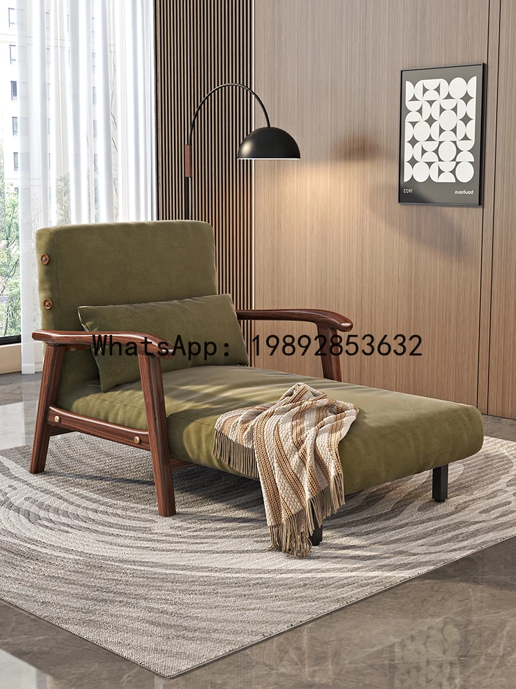 LYY Solid Wood Sofa Bed Foldable Dual-use Single Sofa Chair Small Apartment Multi-functional Folding Bed Lazy Single Chair