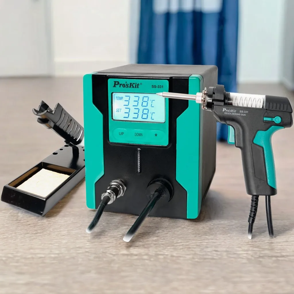 Pro'sKit SS-331H Anti-Static LCD Digital Electric Vacuum Desoldering Pump Solder Sucker Gun For PCB Circuit Board Repair