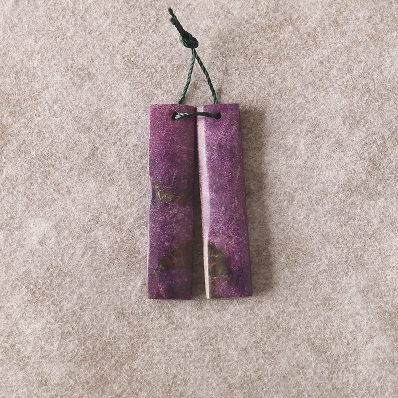 

Natural Gemstone Purple Rectangle Earring Beads 32x22x7mm 8.8g Semiprecious Stone Fashion Jewelry Accessories Gift for Her