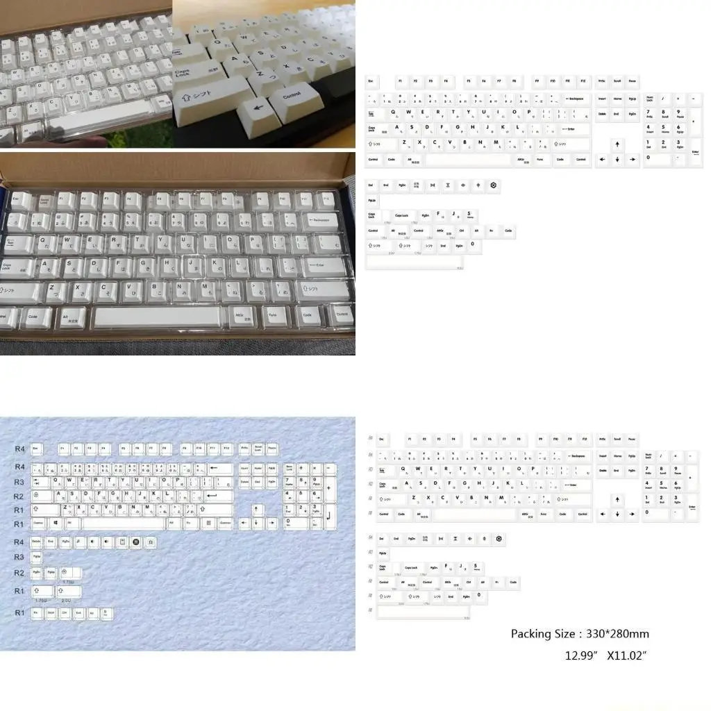 

PBT 135 Keys Cherry Profile Mechanical Keyboard Replacement White Theme Keycaps