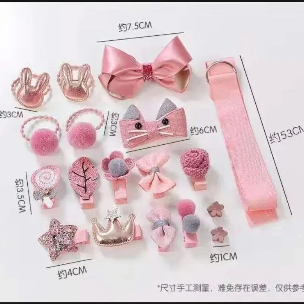 18 قطعة إكسسوارات شعر للفتيات الصغيرات غطاء رأس الأميرة لطيف القوس زهرة الفتيات عقال الأطفال المشابك عقال هدية مجموعة صندوق #6