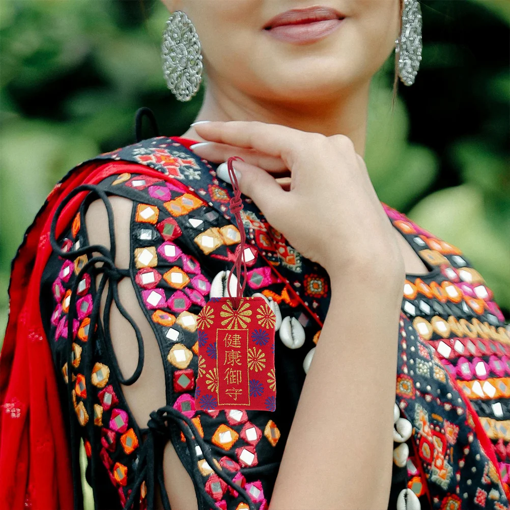 2 pcs Japanese Omamori Charm Exquisite Handcrafted Blessing Pouch For Luck Fortune Health Protection Lucky Hanging Ornament Car