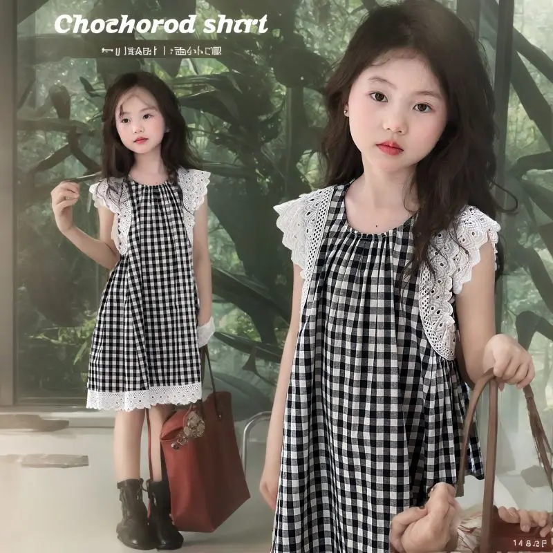 2-11Years Toddler Kids Summer Dresses for Girls Plaid Sleeveless Dress Children Clothing Baby Outfits 3 4 5 6 7 8 9