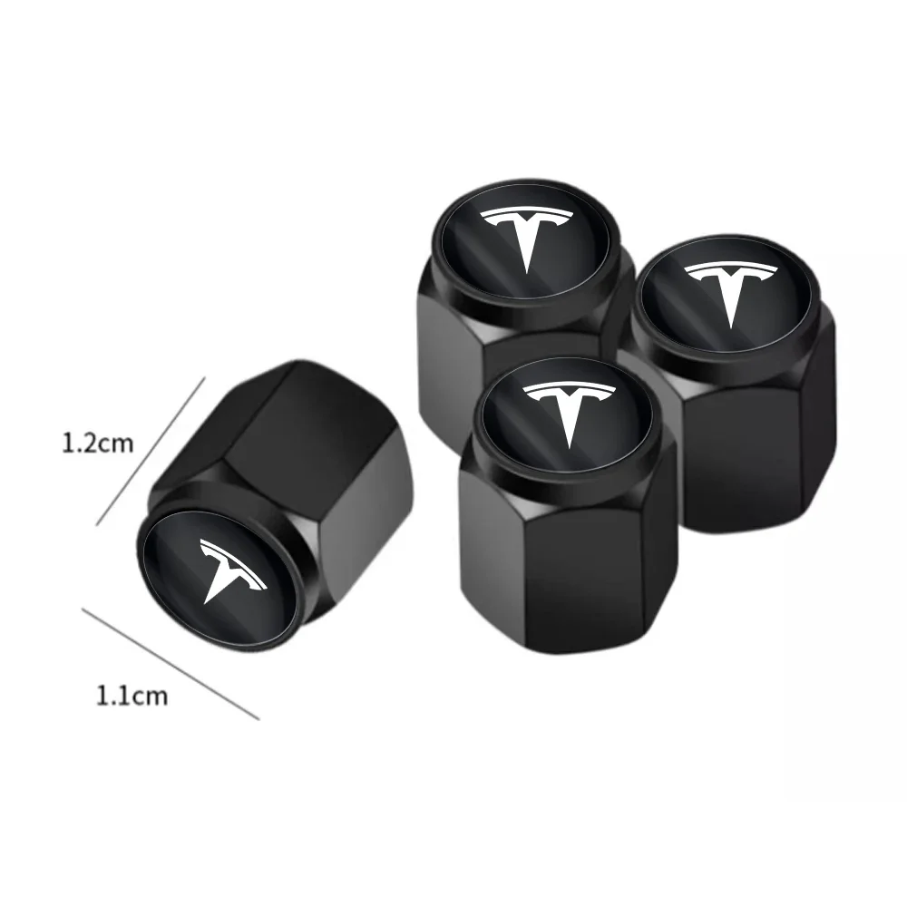 4Pcs Car Valve Caps Wheel Tires Air Tyre Stem Protective Cover For Tesla Model 3 Model S Model X Model Y Cybertruck Roadster