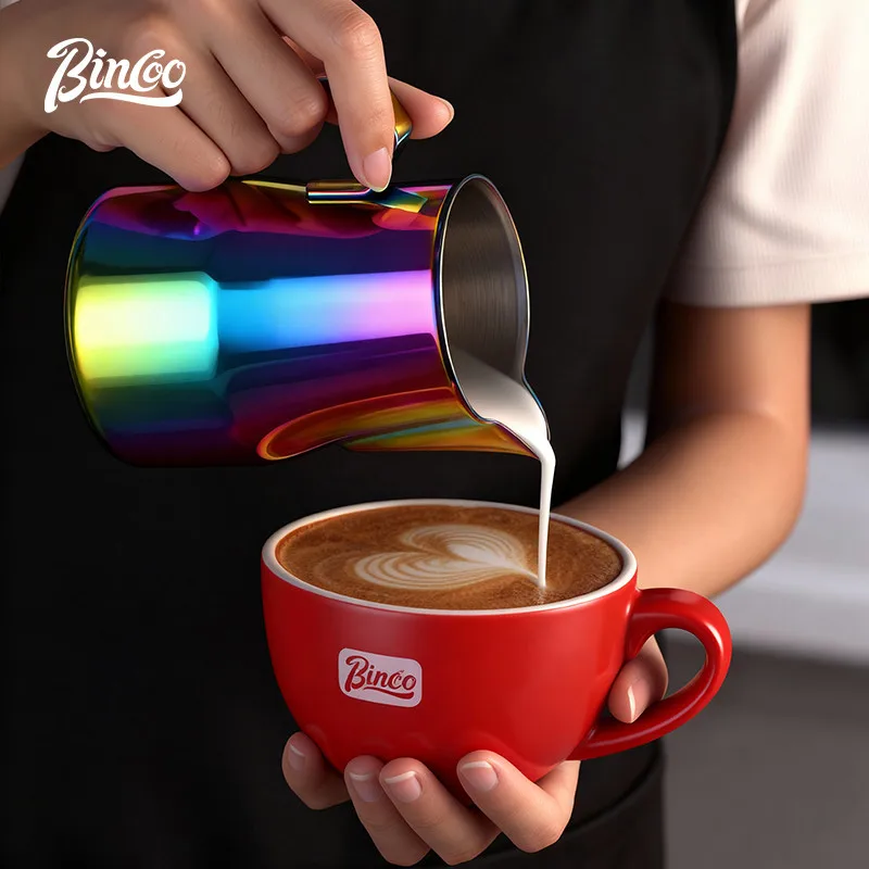 BINCOO 300/450ML Stainless Steel Milk Frothing Pitcher Anti-Rust Latte Art Jug Espresso Barista Coffee Steaming Cup