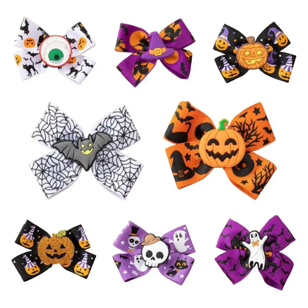 إكسسوارات الشعر شبح الهالوين القوس مشبك شعر مقلة العين دبوس الشعر اليقطين دبوس الشعر الإبداع مضحك الخفافيش منقار البط كليب تأثيري