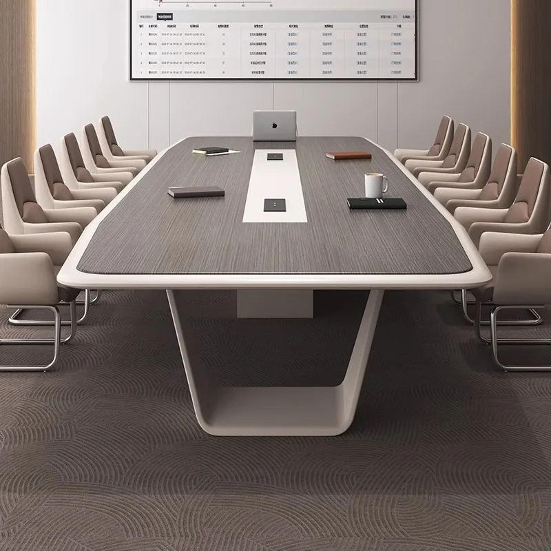 심플하고 현대적인 대형 회의실 회의 교육 협상 사무실 테이블과 의자 조합
