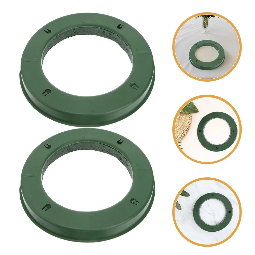 

3Pcs Suction Cup Flower Foam Ring with Plastic Cage for Wedding Car Decor Stable Round Floral Foam Holder Wedding Party Supplies