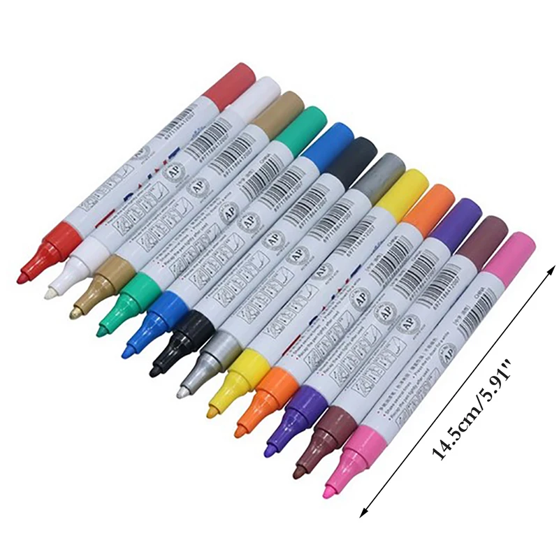 1Pc Colorful Waterproof Cars Wheel Tire Oily Mark Pen Auto Rubber Tyre Paint Pen Car Paint Marker Graffiti Touch Up