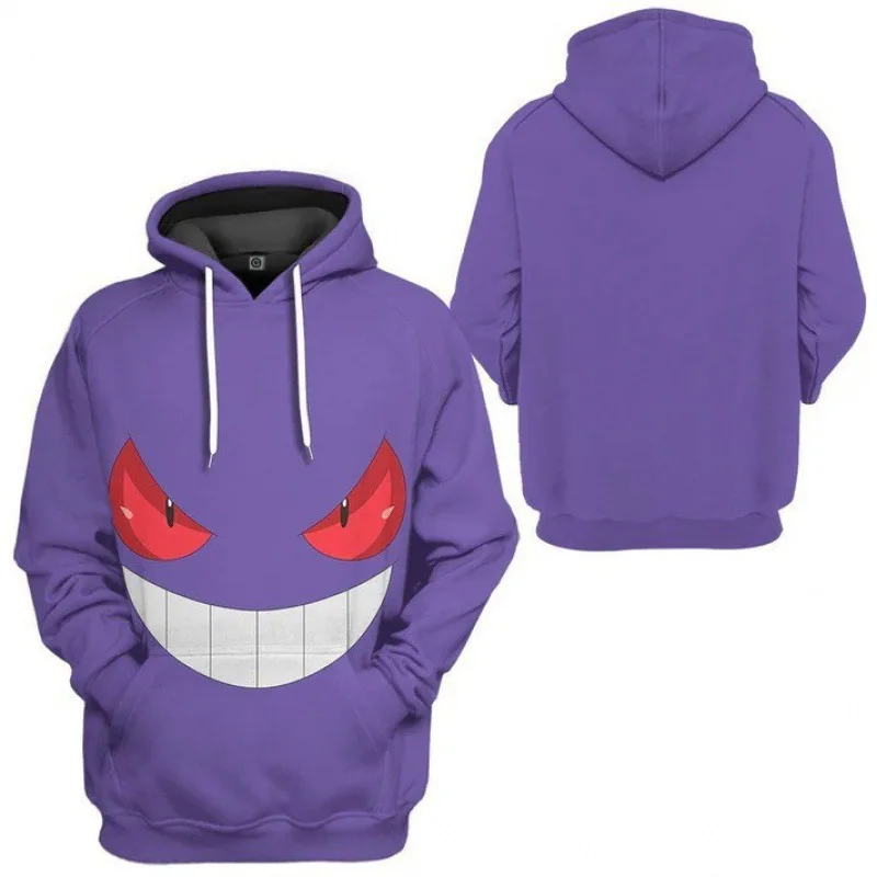 Pokemon Men's Hoodies For Adults Children Anime Elf Pikachu Gengar Peripheral Two-dimensional 3D Printed Sweatshirts Xmas Gifts