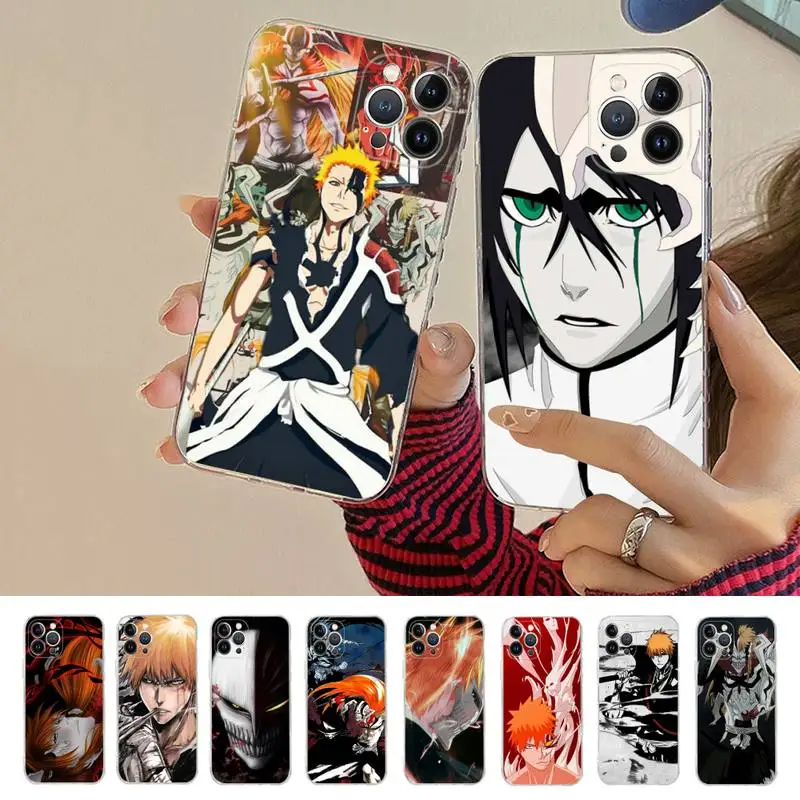 Bleach Anime Kurosaki Ichigo Phone Case For iPhone 14 13 12 Mini 11 Pro XS Max X XR SE 6 7 8 Plus Soft Silicone Cover