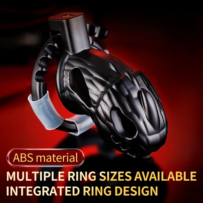 Cage de chasteté masculine en plastique avec anneau réglable et Cage t-rex, dispositif de verrouillage du pénis Anti-Masturbation, jouet sexuel urétral masculin adulte