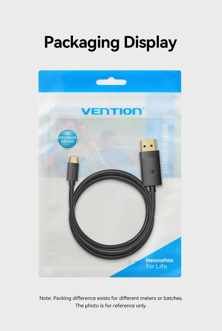 Vention 4K USB C auf DP Kabel USB Typ C auf 8K/60Hz DisplayPort Kabel für iPhone Tablet PC Monitor Laptop HDCP HDR DP Kabel – Detail 12