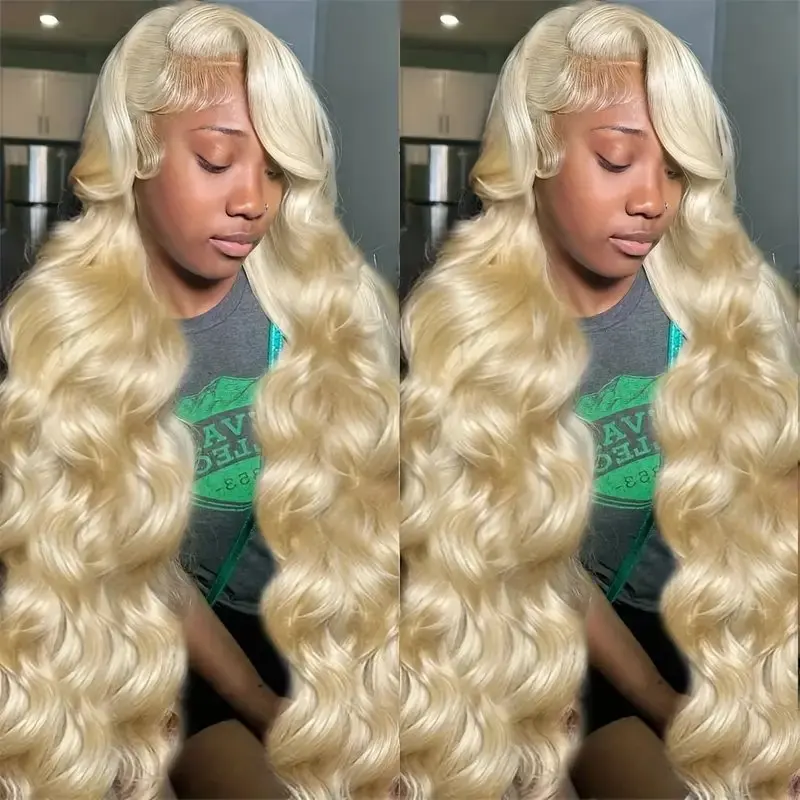 13x6 Frontal Water Wave 13x4 HD Lace Wigs 613 Blonde Body Wave Blonde 20 40 Inch Human Hair Colored Preplucked For Women 150%