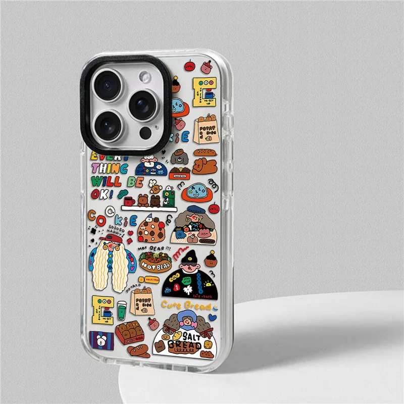 الحيوانات القط قضية الهاتف آيفون 17 16 15 14 13 12 11 برو ماكس XR 7 8 زائد SE 2020 2022 البسيطة الهواء لينة بولي TPU للصدمات الغطاء الخلفي #2