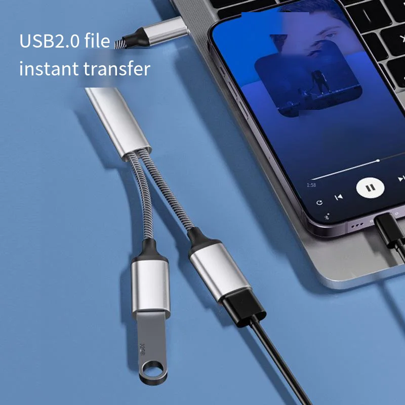 4 ชิ้นอะแดปเตอร์ OTG USB 3.0 PD สายเชื่อมต่อ Typec อะแดปเตอร์ USB สําหรับ iPhone 15 Samsung อลูมิเนียมอะแดปเตอร์ USB