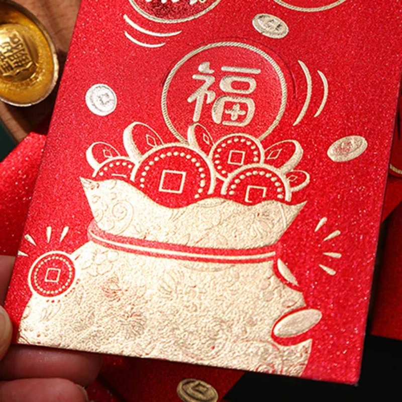 4pcs 2022 Chinese Zodiac New Year Red Envelopes Cartoon Tiger Lucky Money Pockets HongBao Spring Festival Party DropShipping