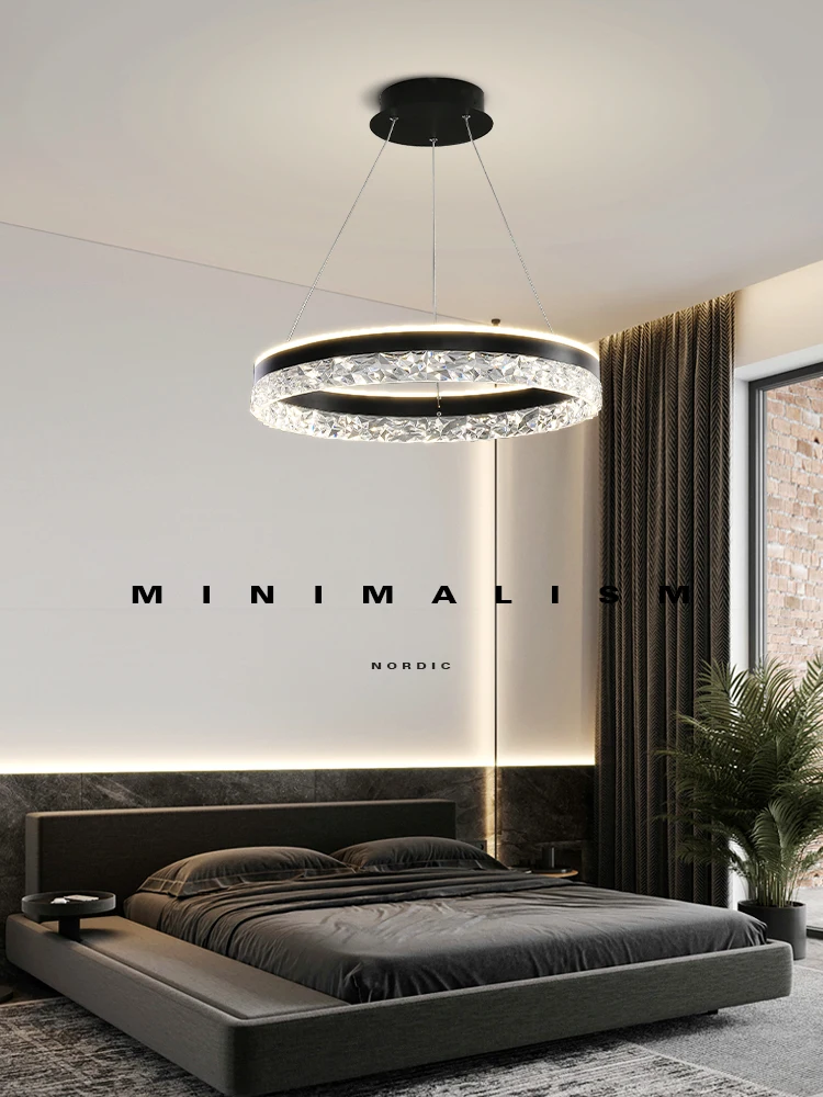 Minimalist Crystal Pendant Lights Dining Living Room Bedroom Home Decoration Indoor Lighting Gold White Black Finish Lamps Deco