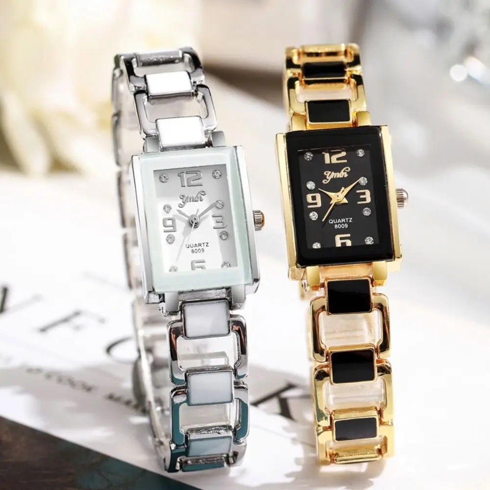 Hot Stainless Steel Quartz Watches Folding buckle Square Women Wristwatch Simple Quartz Strap Watch Women