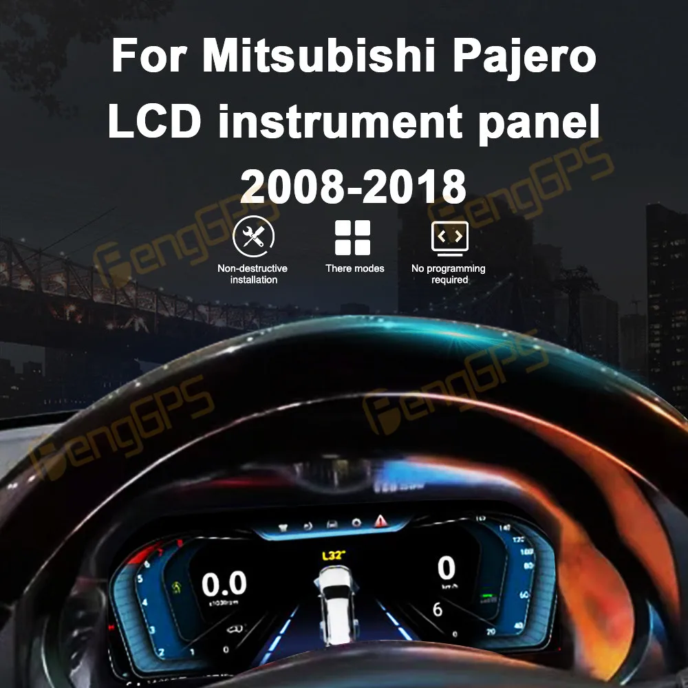 

12.3 Inch Digital Cluster Odometer Screen For Mitsubishi Pajero 2008-2018 LCD Instrument Panel Virtual Cockpit Speed Meter Car