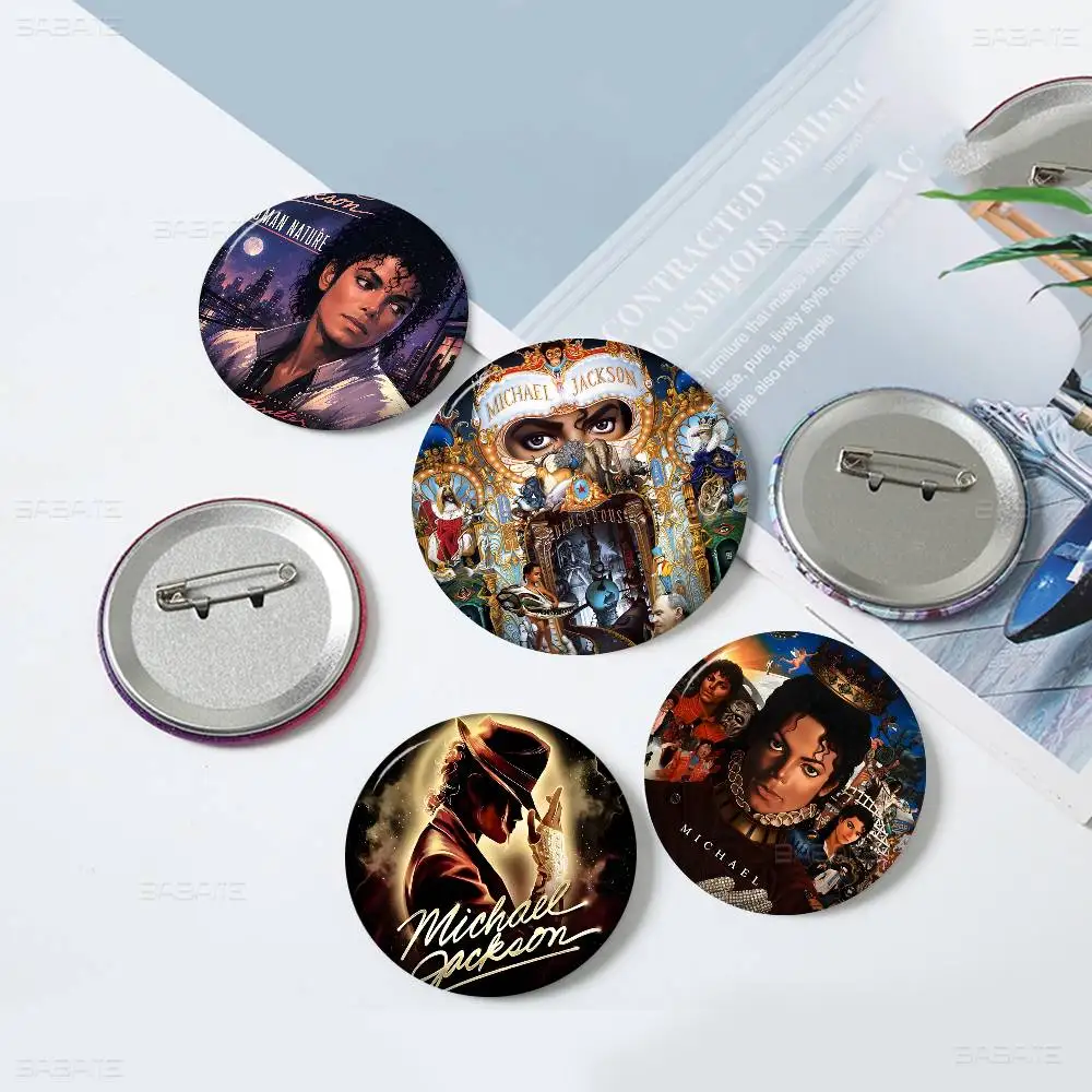 Singer Michael J-Jackson Multi-scene Round Button Pins Slogan Creative Brooches Backpack Clothes Decoration Jewelry Gifts