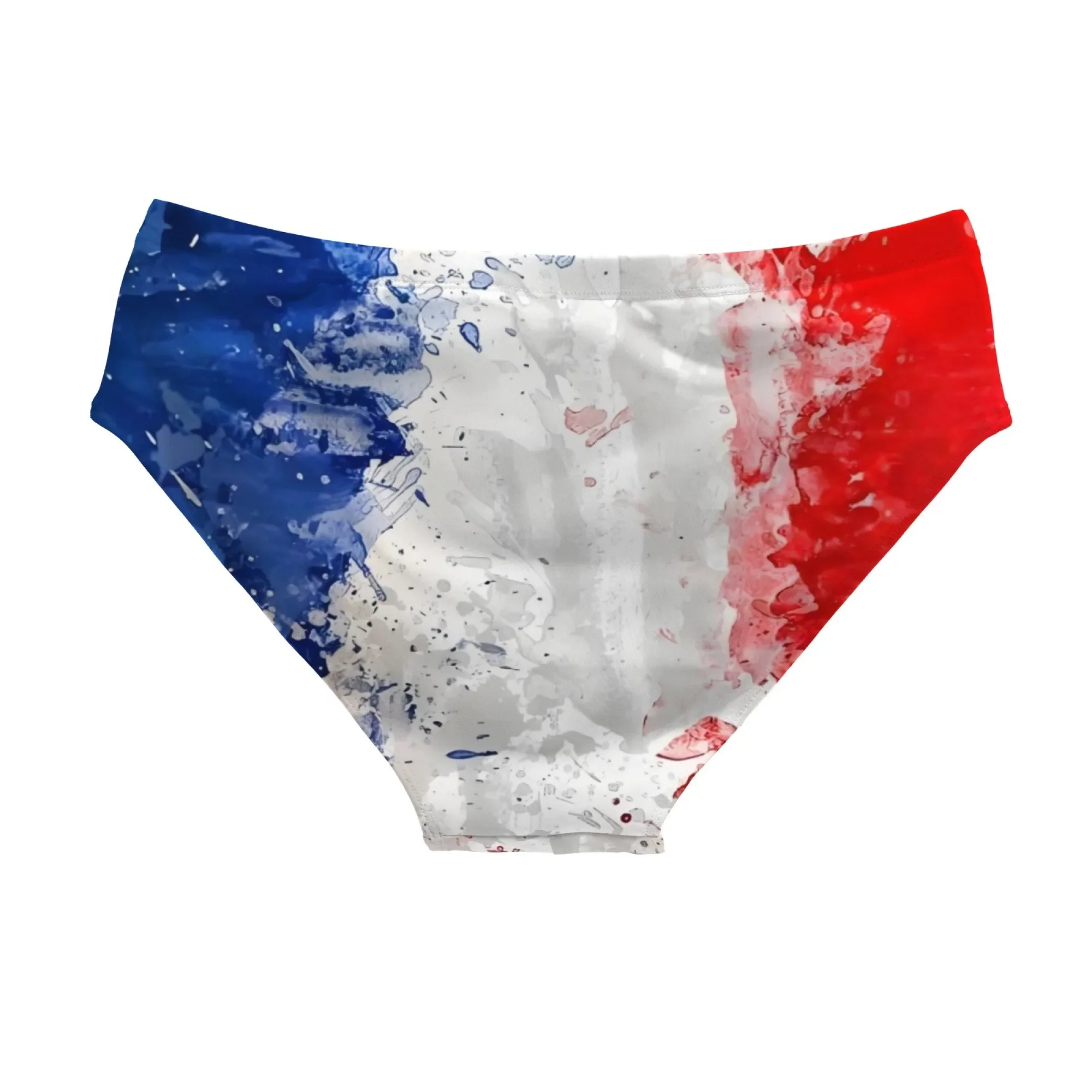 Watercolor style patriotic flag trend men's swim trunks sexy briefs bikini swimsuit novelty fun surf beach shorts happy