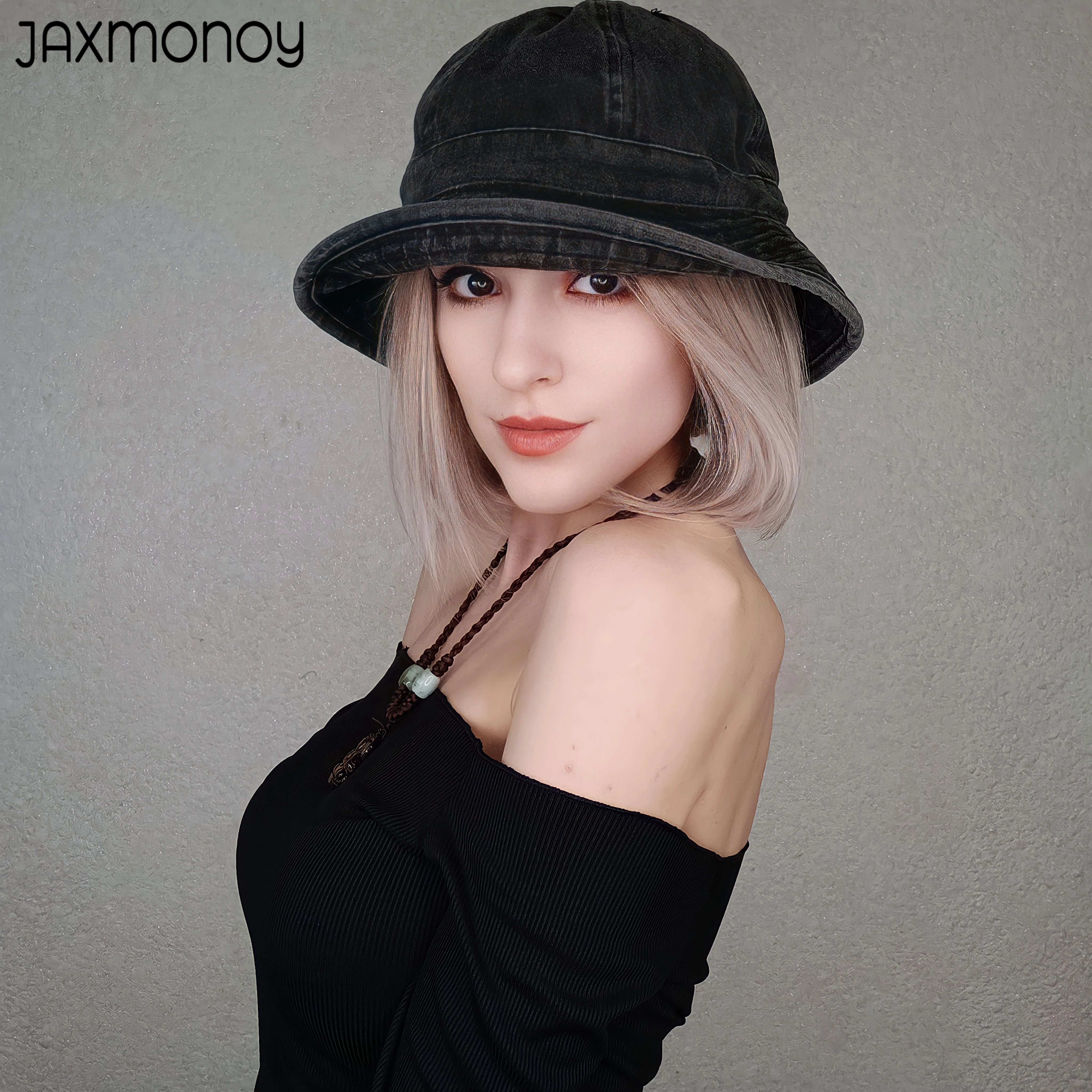 Jaxmonoy Unisex Cotton Bucket Hat Women Summer Sunscreen Panama Hat Ladies Fashion Sunhat Spring Outdoor Fisherman Hat Beach Cap