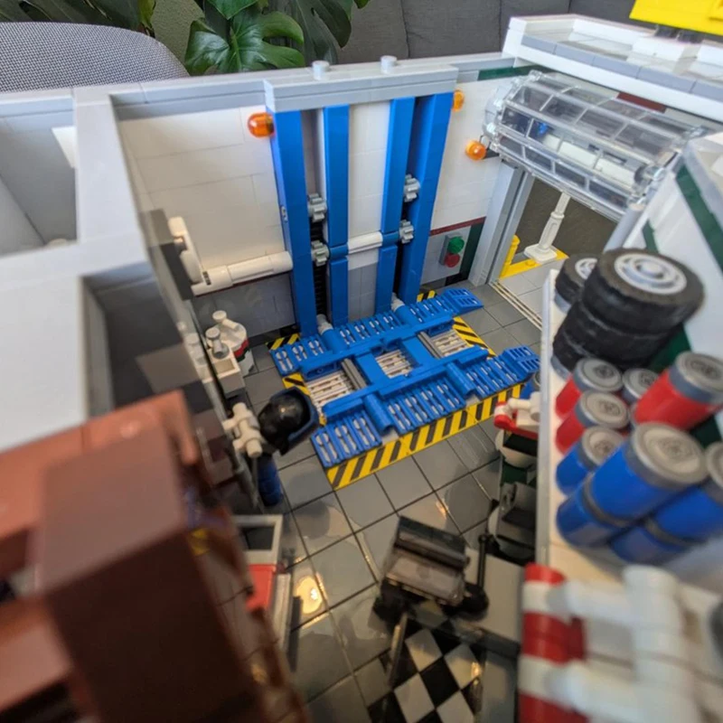 مدينة شارع عرض نموذج Moc قوالب بناء وحدات (الزاوية) نموذج المرآب التكنولوجيا وحدات كتل عيد الميلاد مجموعة لتقوم بها بنفسك لعبة الهدايا #4