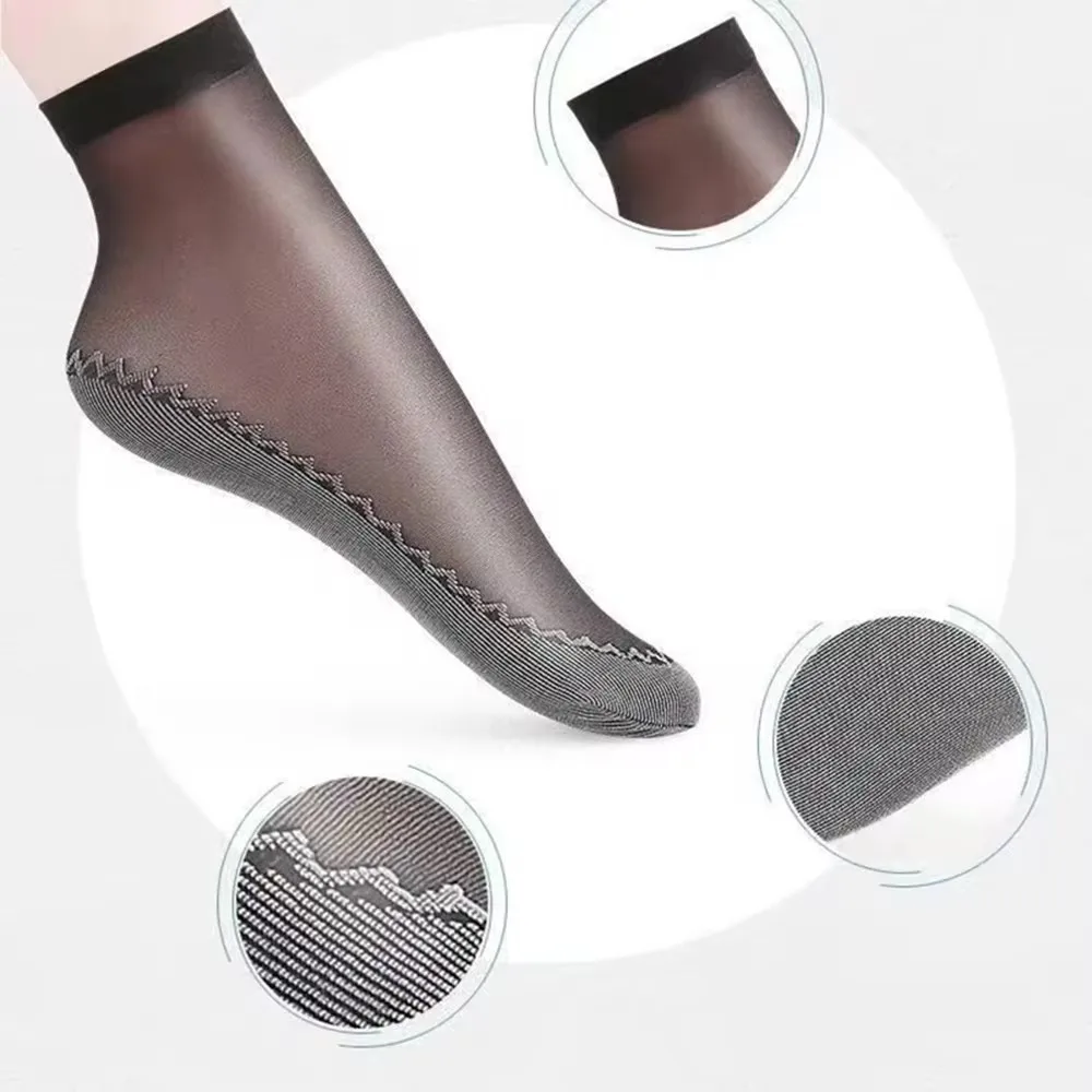 5/10 Pairs Frauen Weiche Socken Sommer Ultradünne Atmungsaktive Casual Weibliche Socken Frau Transparent Schwarz Low Cut Boot Socke – Detail 15
