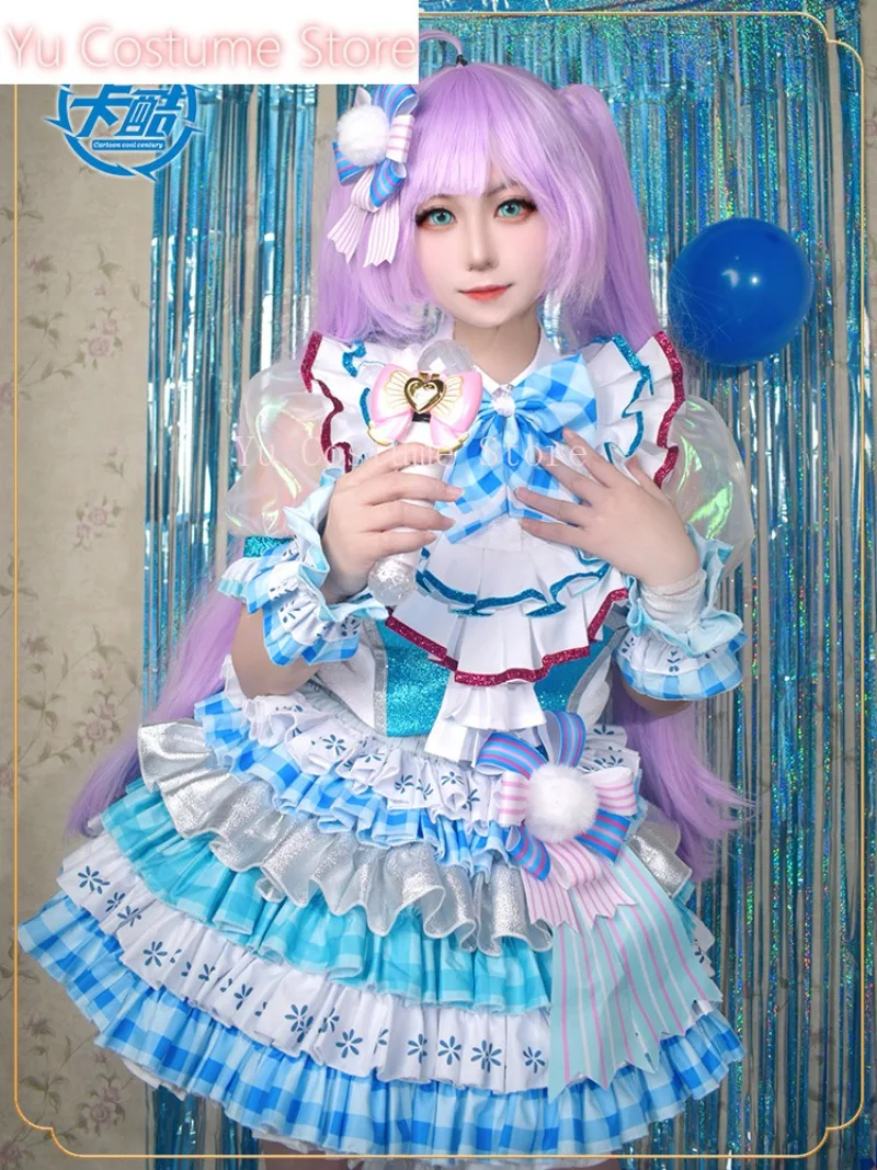 Pripara Manaka Laala Blue And White Satin Skirt Cosplay Costume Cos Game Anime Party Uniform Hallowen Play Role Clothes Clothing