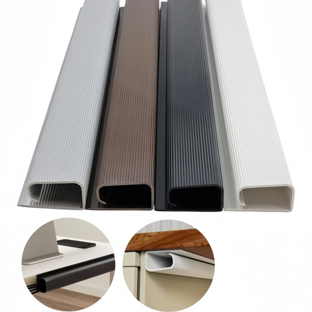 40cm PVC Desk Cable Tray Cable Management Under Desk Channel Cable Raceway Cord Hider No Drilling for Home Office Wire Organizer