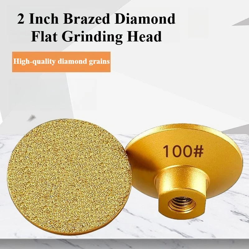 M10/M14 Brazed Diamond Flat Grinding Pad Granite Quartz Marble Countertop Edge Trimming Seam Polishing Wheel for Angle Grinder