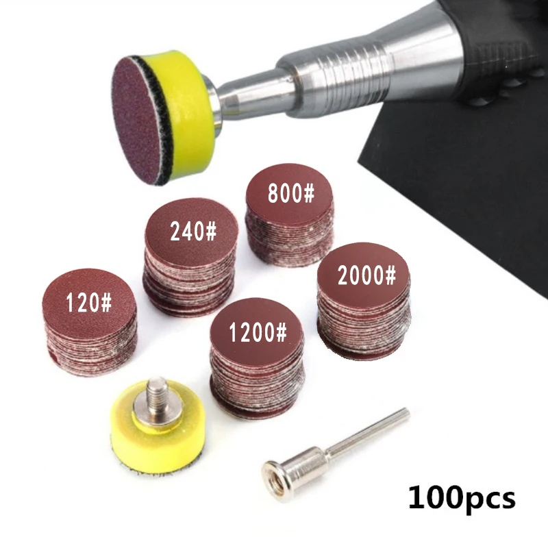 50-100pcs 1inch 25mm brusné disky blok 120-2000 písek brusný leštění blok souprava pro dremel rotační nářadí sandpapers příslušenství