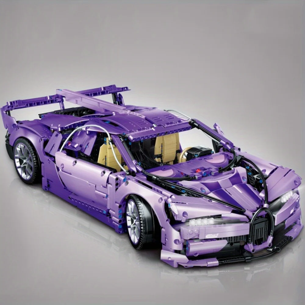 Technic super car Sport car moc สีม่วง Buga-tti Chiron Building Block อิฐชุดของเล่นของขวัญเด็กคริสต์มาส 3607 pcs