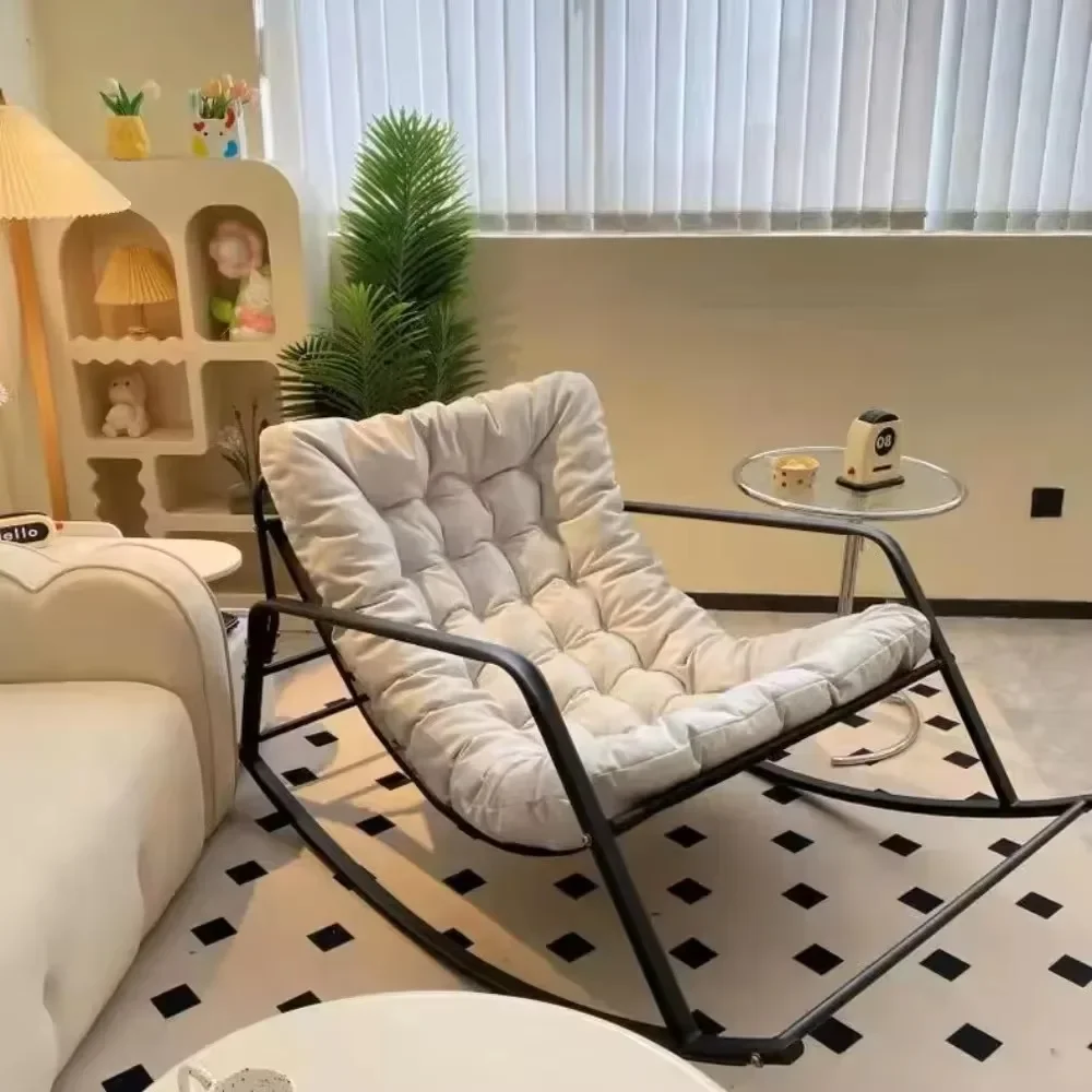 Rocking Chair Lazy Sofa Home Balcony Leisure Double Rocking Chair Outdoor Patio Sleepable or Lying Garden Modern Lounge Chairs image 3