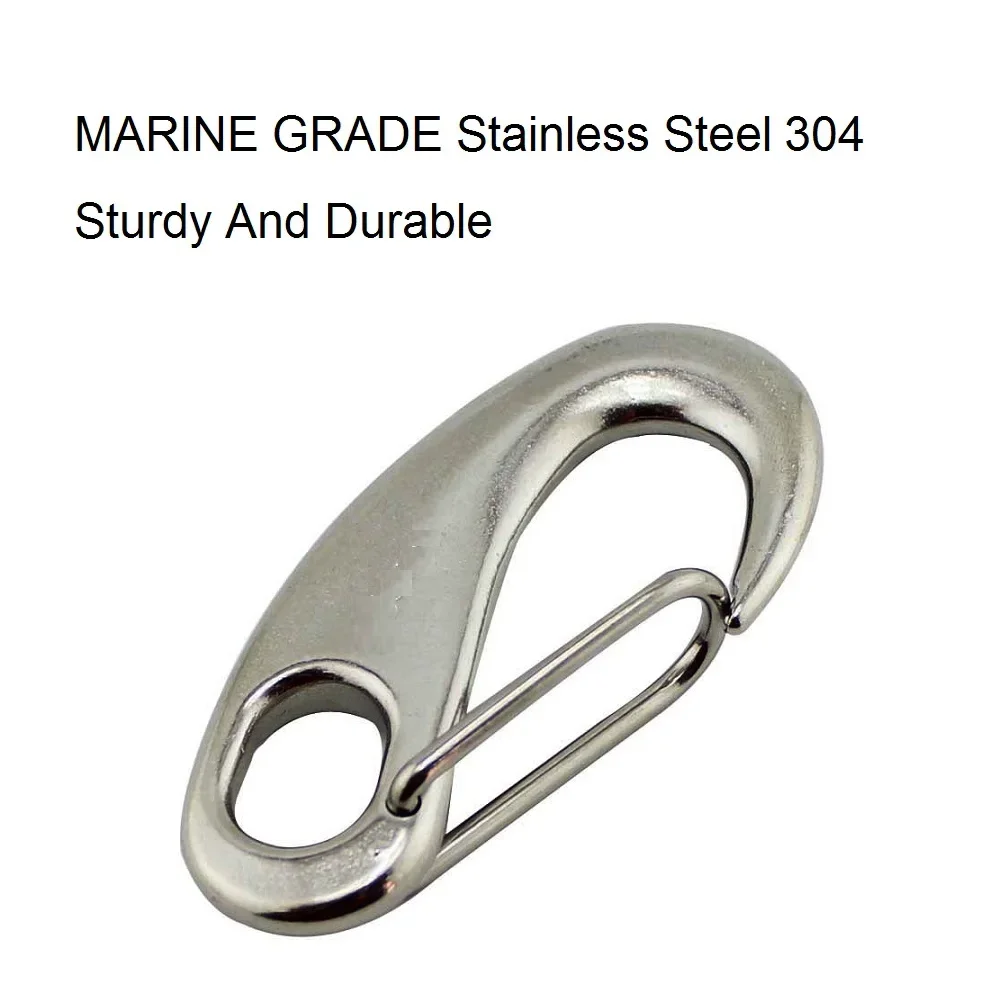 

10PCS 304 Stainless Steel Egg Shape Spring Snap Hooks 40mm 50mm 70mm Rigging Hardware Snap Spring Hook Stainless