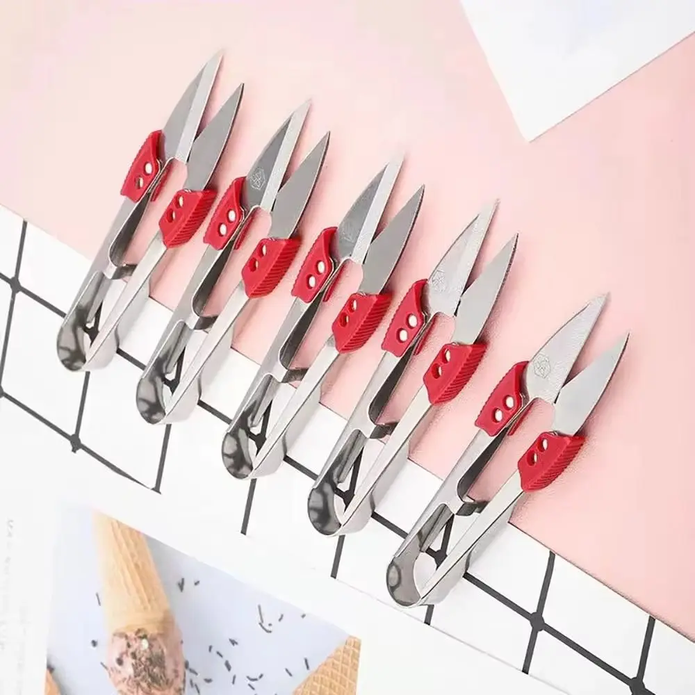 Tijeras de Acero Inoxidable con Punta en U para Cortar Tela, Cuchillas Afiladas, Tijeras para Hilos, Tijeras de Precisión, Tijeras de Costura, Tijeras para Manualidades