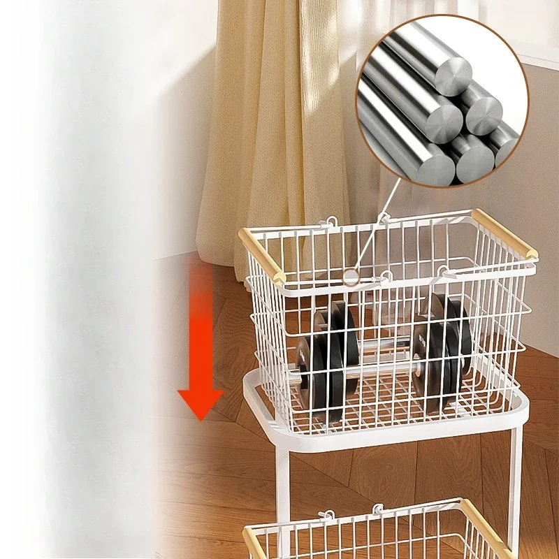 

CL Direct Supply Dirty Laundry Basket Household Dirty Basket Multi-layer Wheel Advanced Sense Iron Art