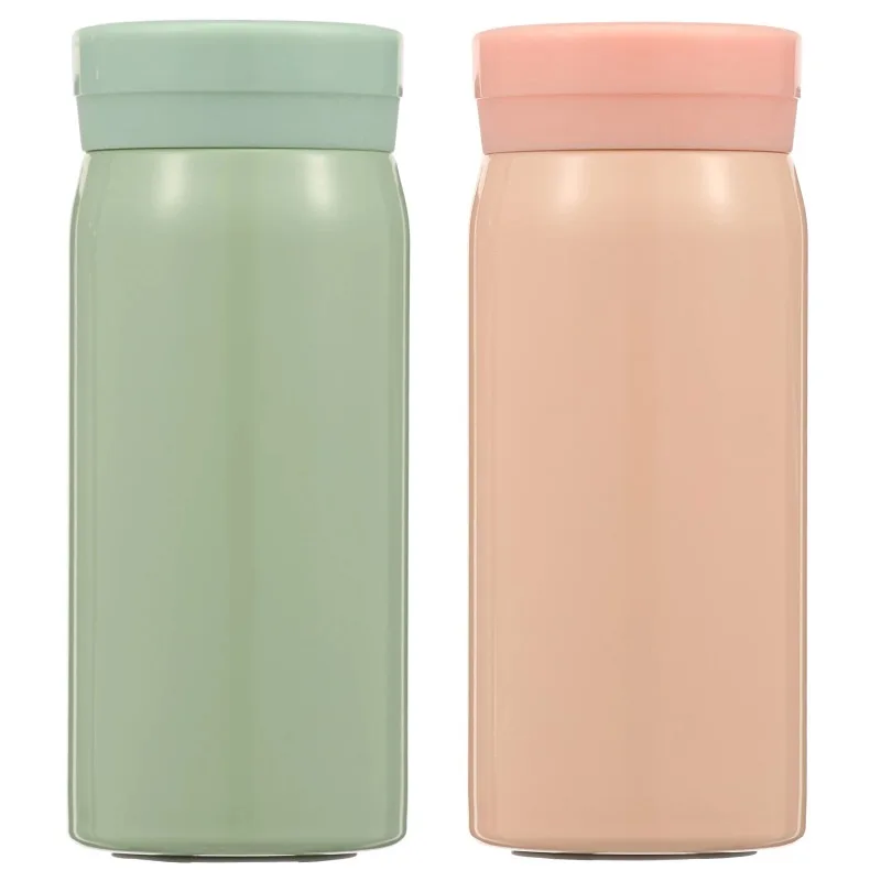 2 Pcs 200ml Mini Insulated Water Bottles Leak-proof Double Wall Vacuum Flask Portable Pocket Tumbler for Hot Tea Cold Beverage