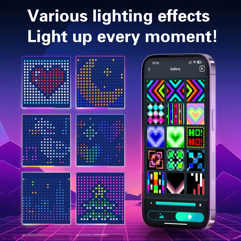 Smart LED Curtain Light APP Control RGB Dimmable DIY Pattern Music Ambient Lighting For Home Holiday Party Christmas Decoration