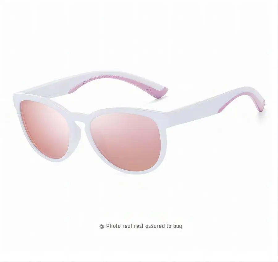 Gafas de sol polarizadas con montura redonda para hombre y mujer, lentes de sol con película de color deslumbrante, a la moda, ropa deportiva para exteriores, novedad