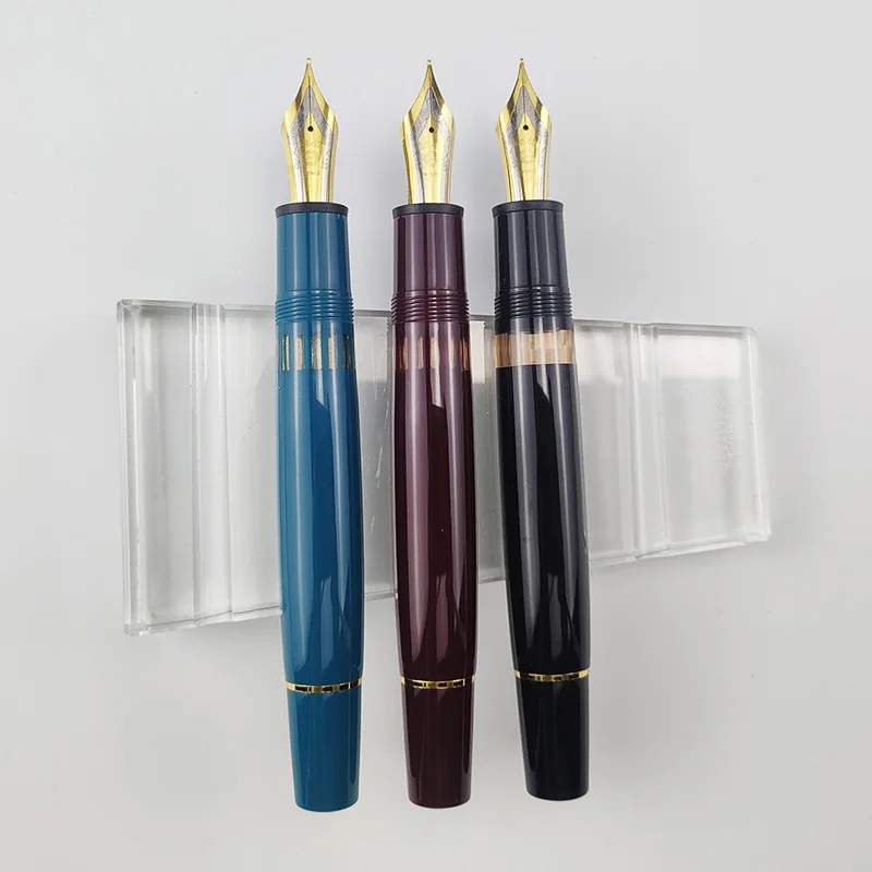 

Wingsung/Junlai 630 Smooth Piston Filling Flat Fountain Pen Resin NO.8 Nib With Golden Clip Smooth Writing Office Gift Pen