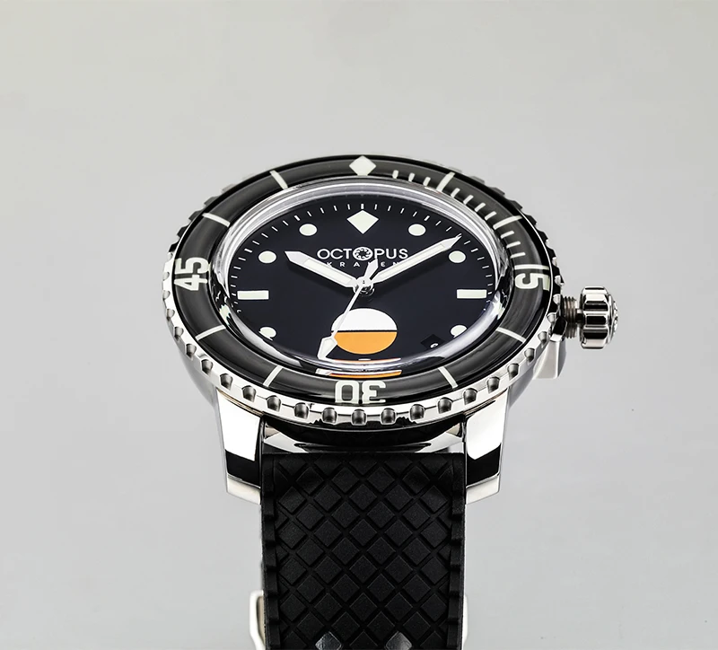 ساعة الأخطبوط كراكن للرجال SW200 حركة ساعة ميكانيكية أوتوماتيكية الياقوت كريستال 300 متر مقاوم للماء ساعة غوص ريترو