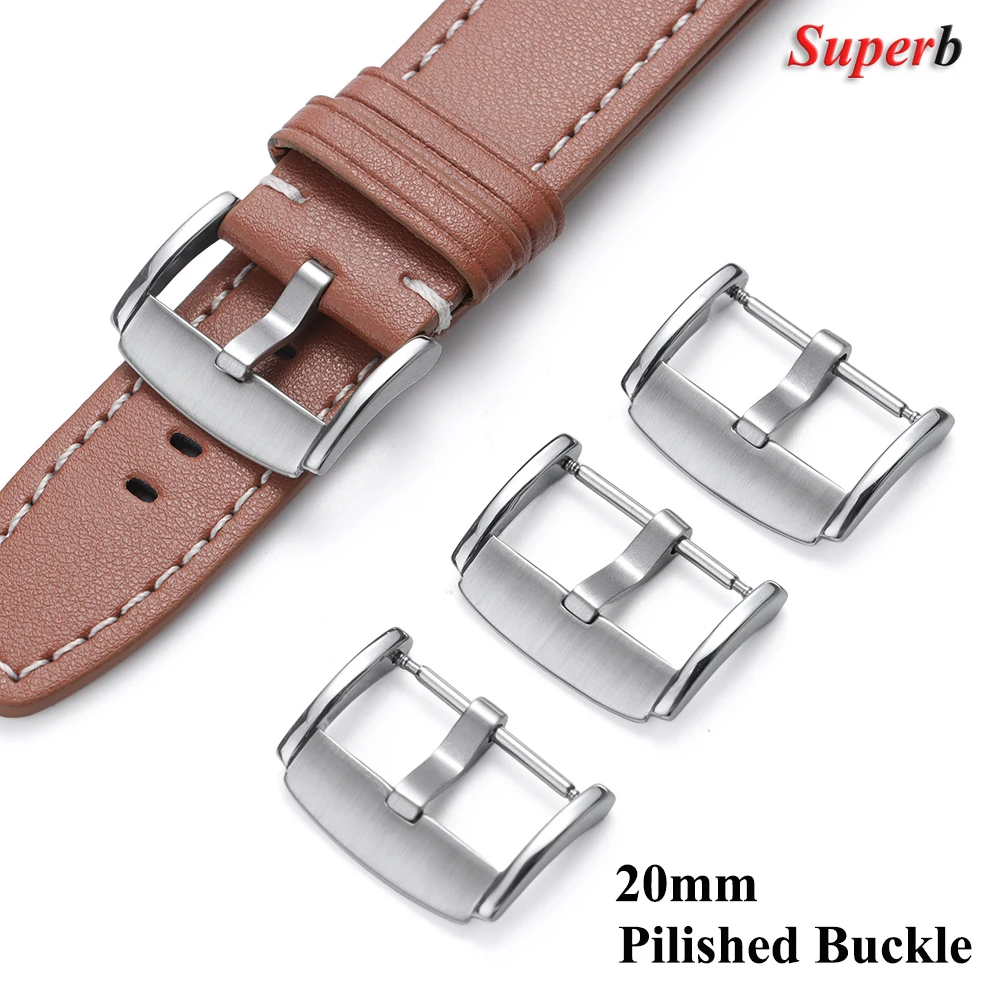 20mm pulseiras de relógio fivela pino de aço inoxidável para silicone couro náilon pulseira de relógio fivela acessórios de relógio