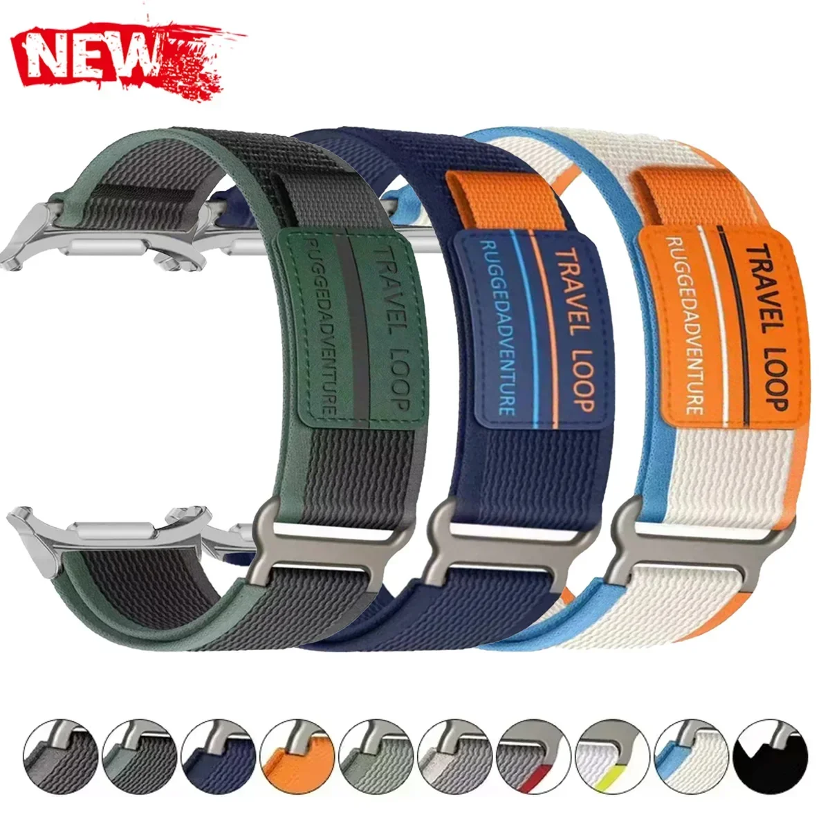 النايلون السفر حلقة حزام لساعة سامسونج جالاكسي 7 الترا 47 مللي متر الرجال الرياضة الفرقة ل غالاكسي 7 47 مللي متر الترا لا فجوات منحني نهاية سوار