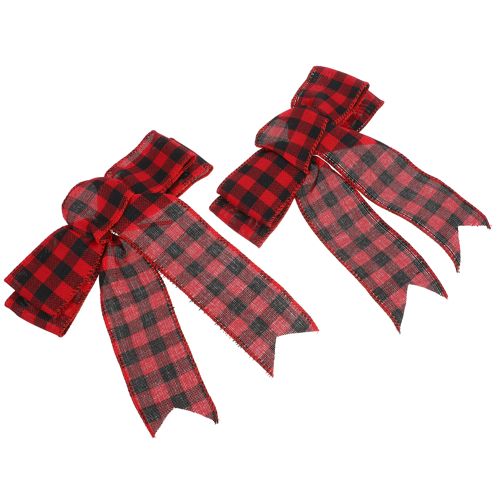 

2 Pcs Buffalo Plaid Ribbon Bow Party Decorations Stickers Wrapping Paper Bows for Crafts Baby