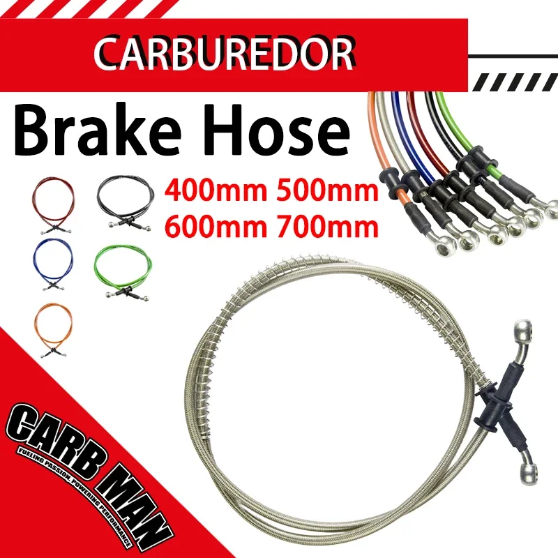 400mm/500mm/600mm/700mm 28° Universal Motorcycle Braided Brake Hose Hydraulic Brake Line Clutch Oil Hose Line For Dirt Bike ATV