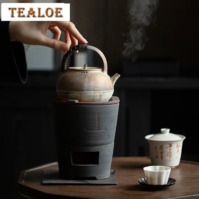 

Retro Coarse Pottery Carbon Stove Set Japanese Clay Furnace For Boiling Water Kettle Charcoal Fire Warmer Tea Stove Tea Ceremony