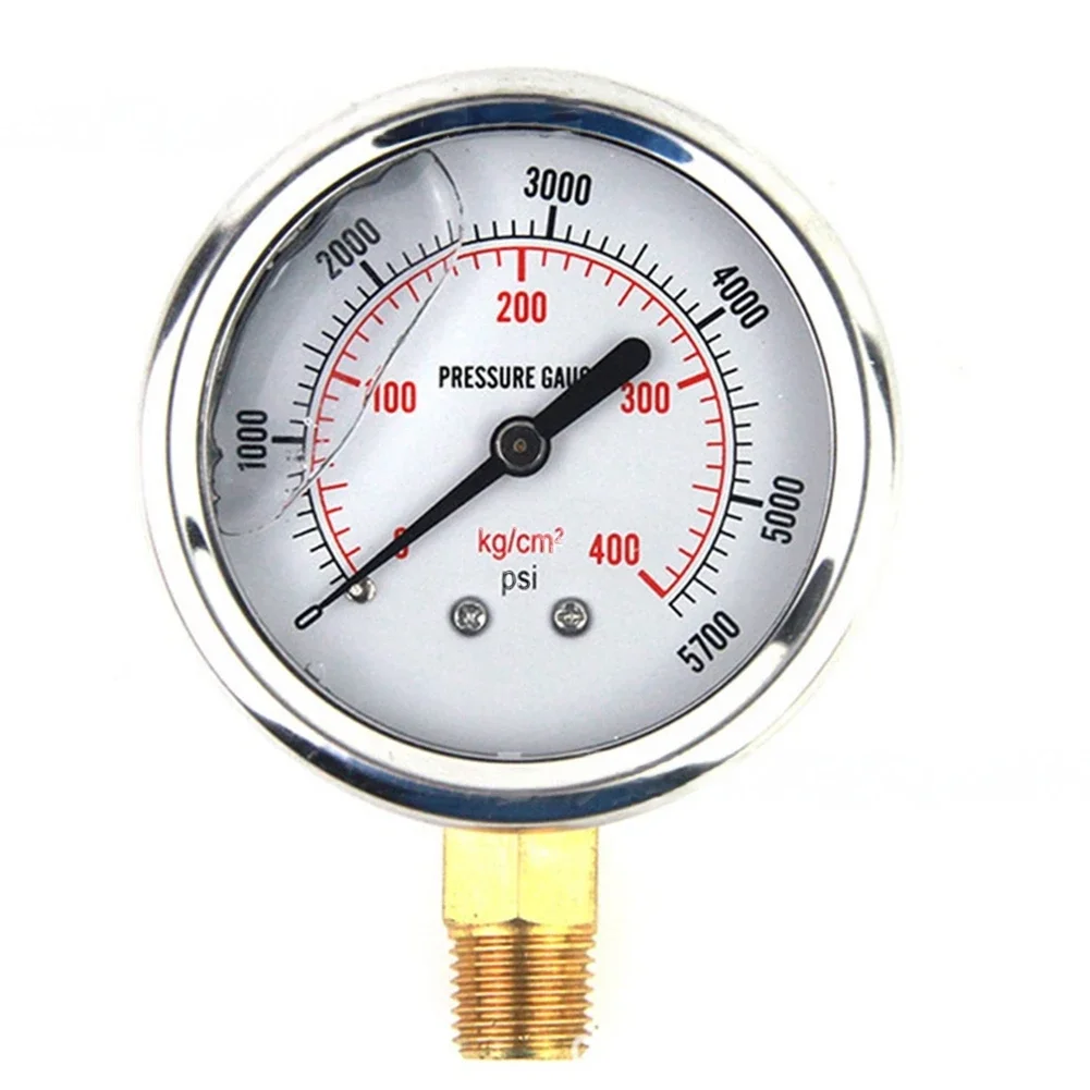 Stainless Steel Hydraulic Pressure Gauge for Vibration Resistance with Glycerin Filling Max Pressure of 5000 Psi