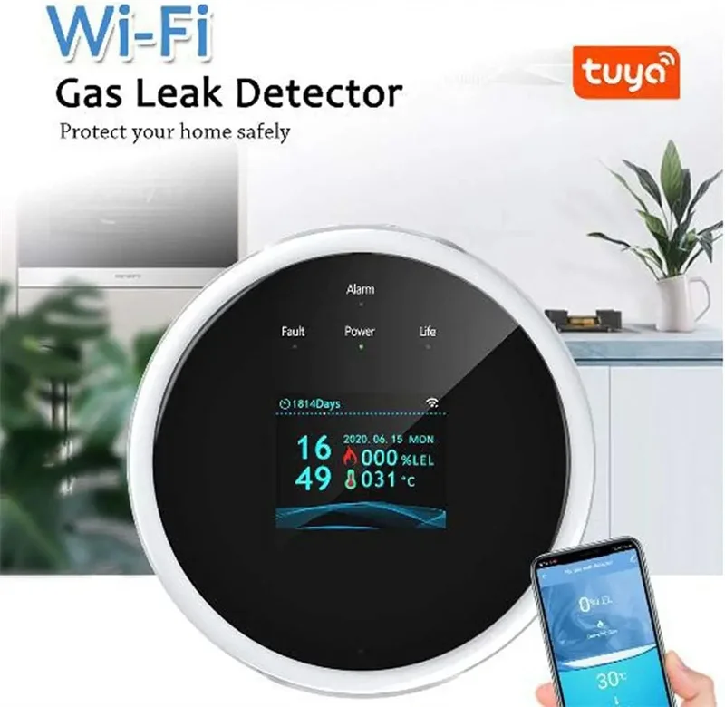 Интеллектуальный Wi-Fi Tuya датчик природного газа домашняя кухня бытовой детектор сигнализации горючего газа датчик утечки газа для Tuya